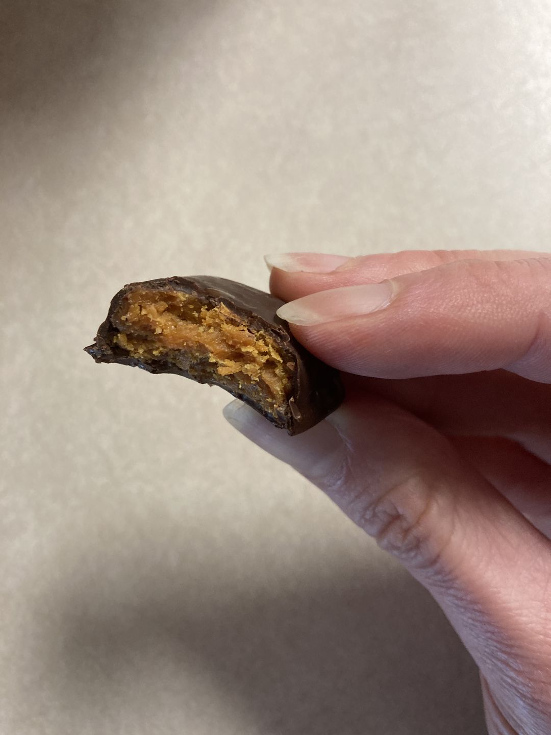Customer photo review of Dark Chocolate Peanut Butter Caramel Crunch