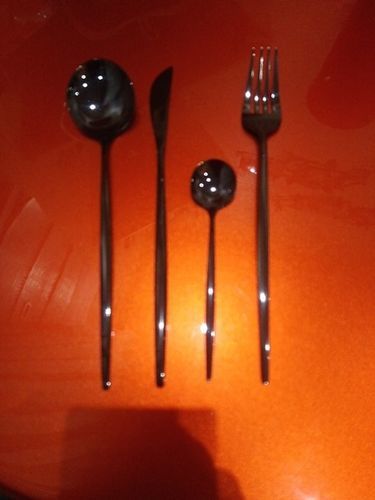 Customer photo review of Modern Black Flatware Set