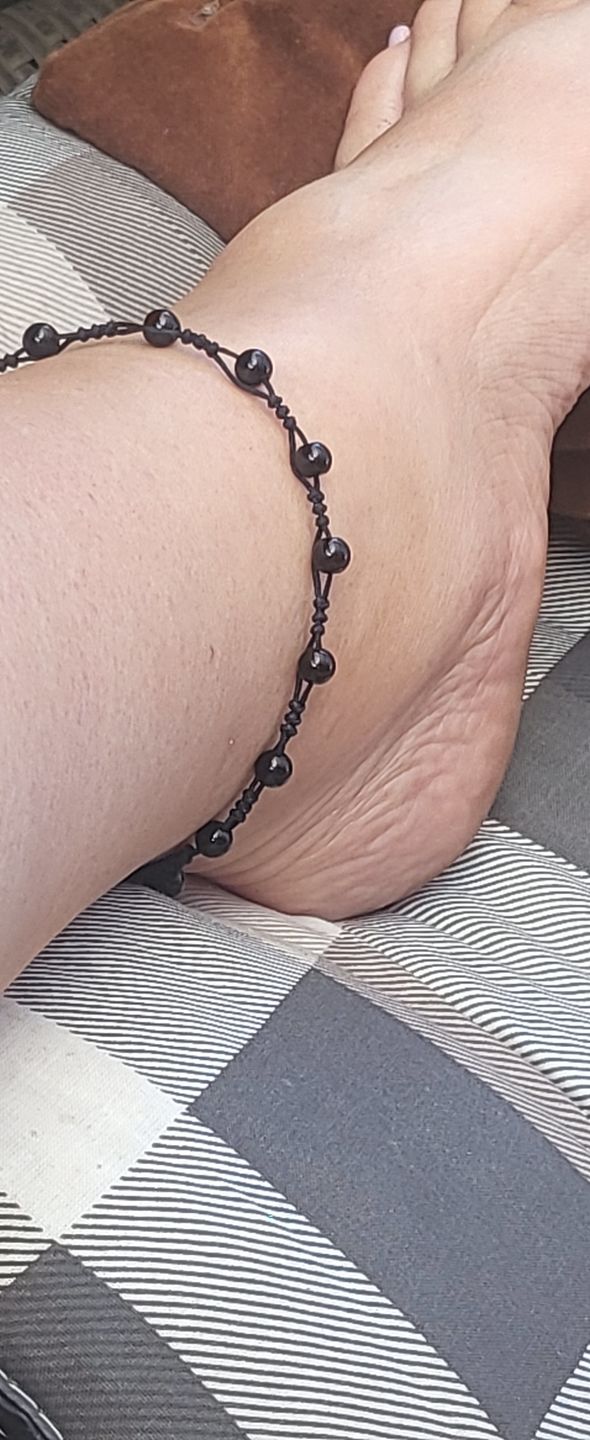 Customer photo review of ERDUNG Fusskettchen OBSIDIAN