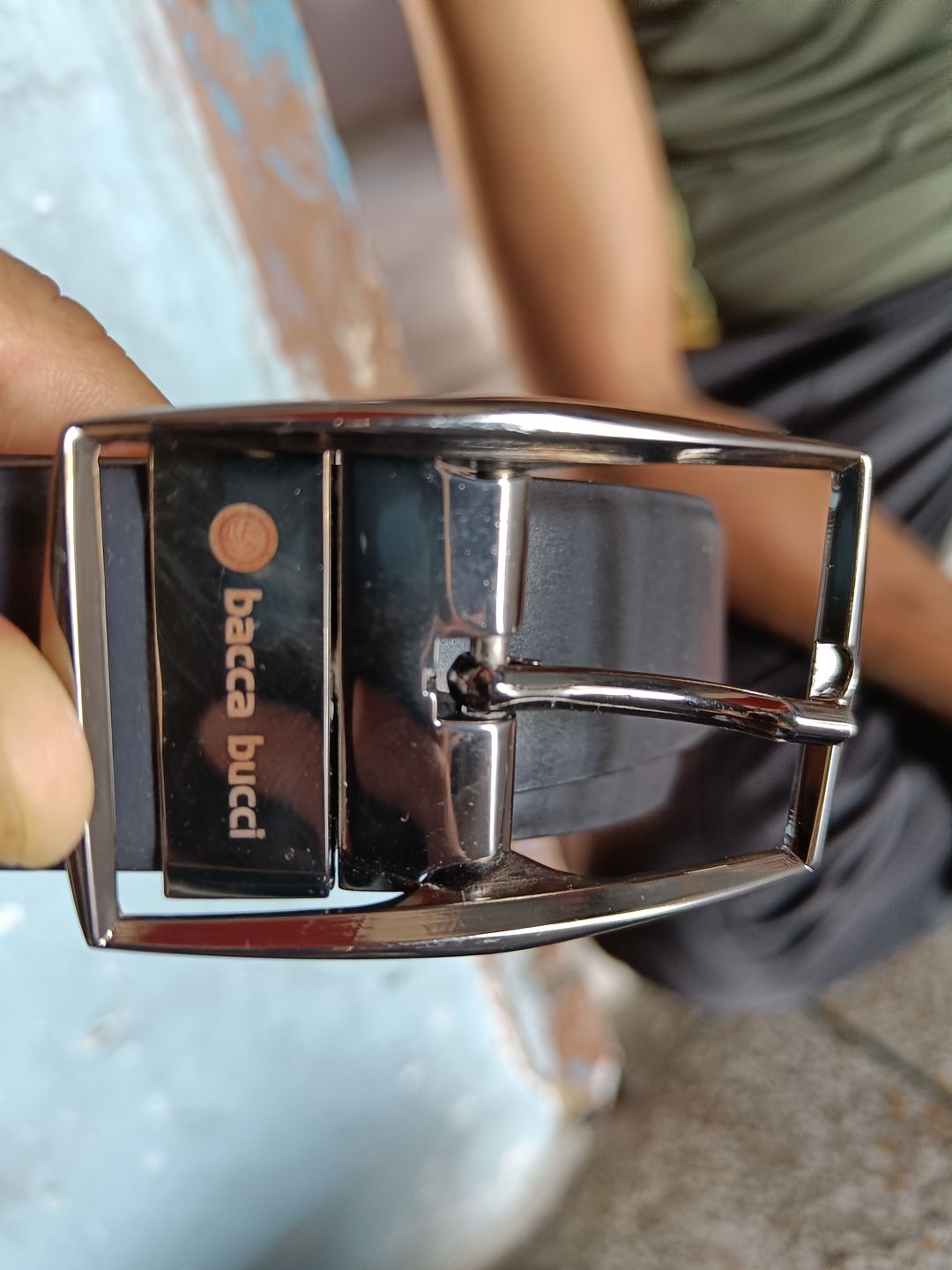 Customer photo review of Bacca Bucci Reversible Genuine leather Classic Dress belt for Men-Black & Brown