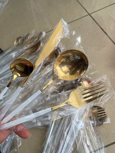 Customer photo review of Modern Golden Flatware Sets
