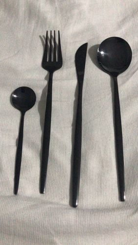 Customer photo review of Modern Black Flatware Set