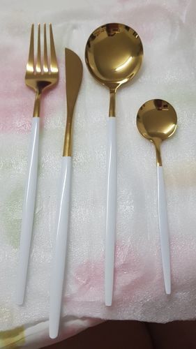 Customer photo review of Modern Golden Flatware Sets