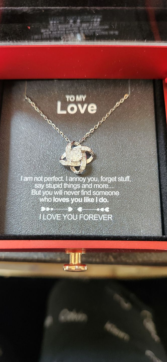 Customer photo review of White Gold Necklace - With Real Rose - To My Love