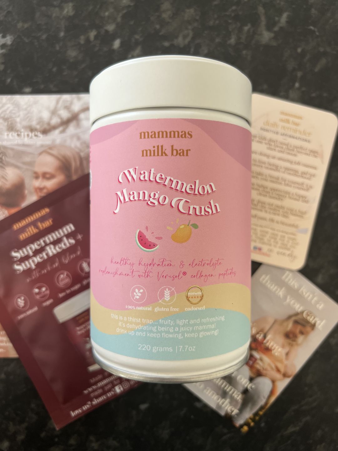 Customer photo review of Watermelon Mango Crush Hydration Electrolyte Drink with Verisol® Collagen