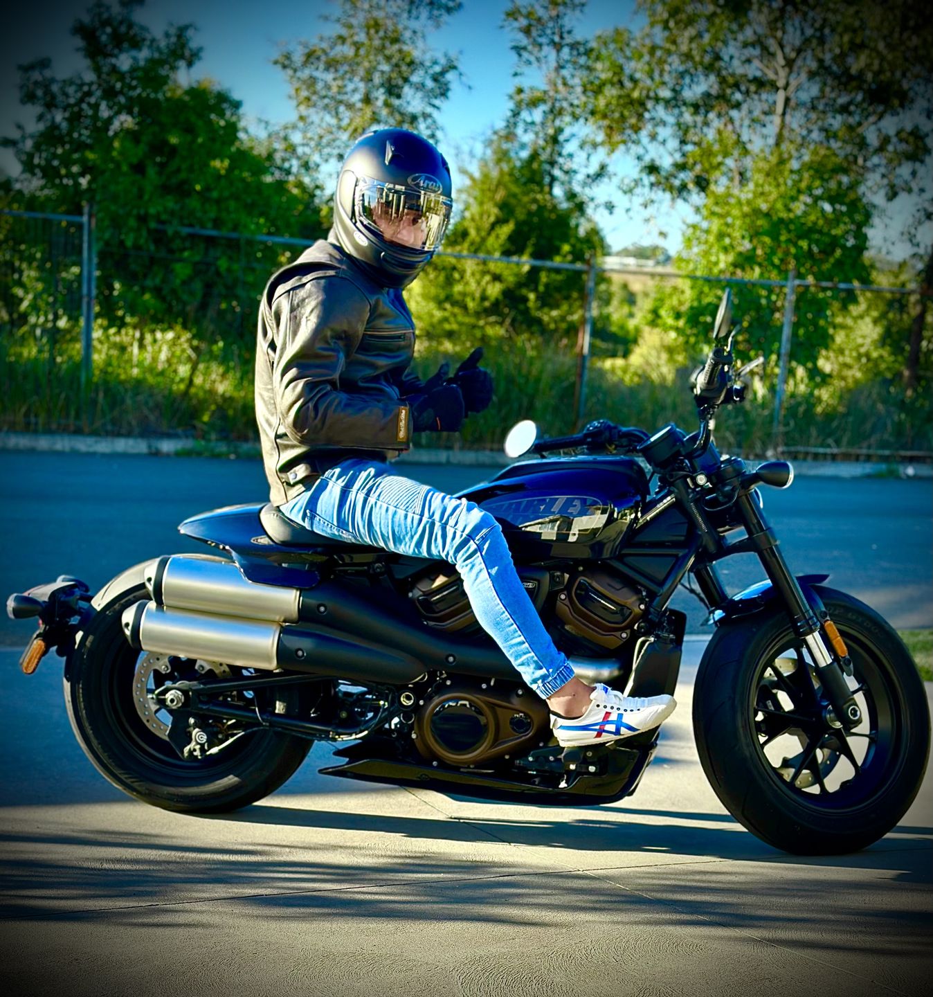 Customer photo review of NEW 'The Rumbler' | Distressed Charcoal Brown Leather | Classic Leather Motorbike Jacket