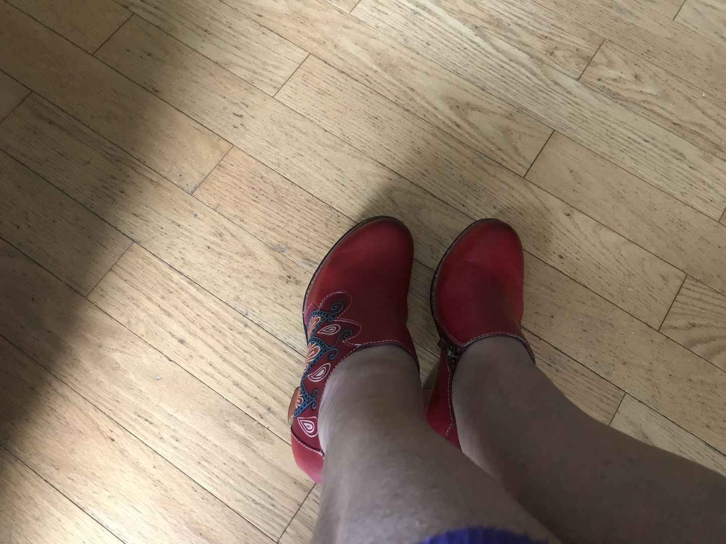 Customer photo review of Retro Pattern Leather Zipper Pumps