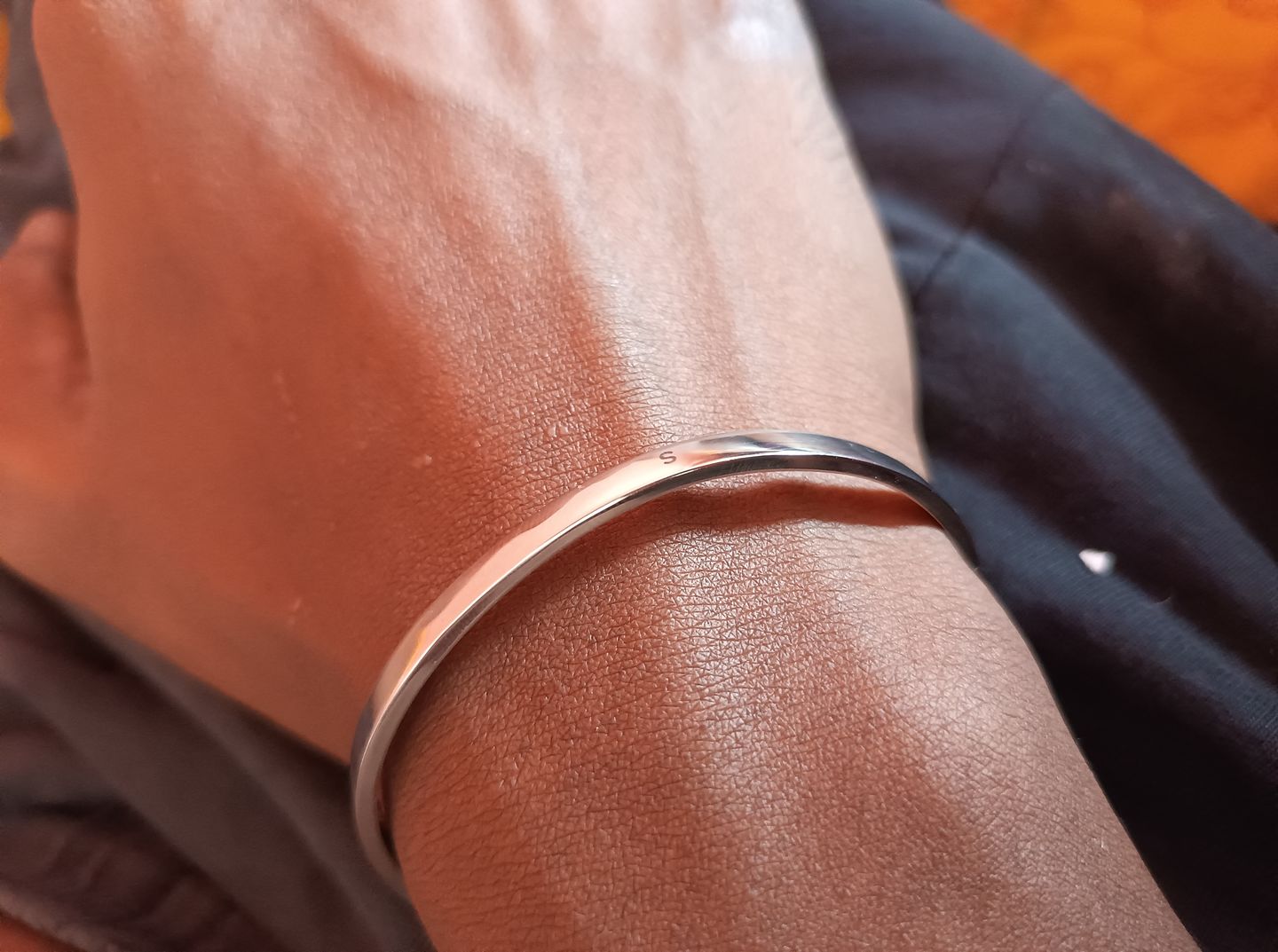 Customer photo review of Personalised Silver Bracelet