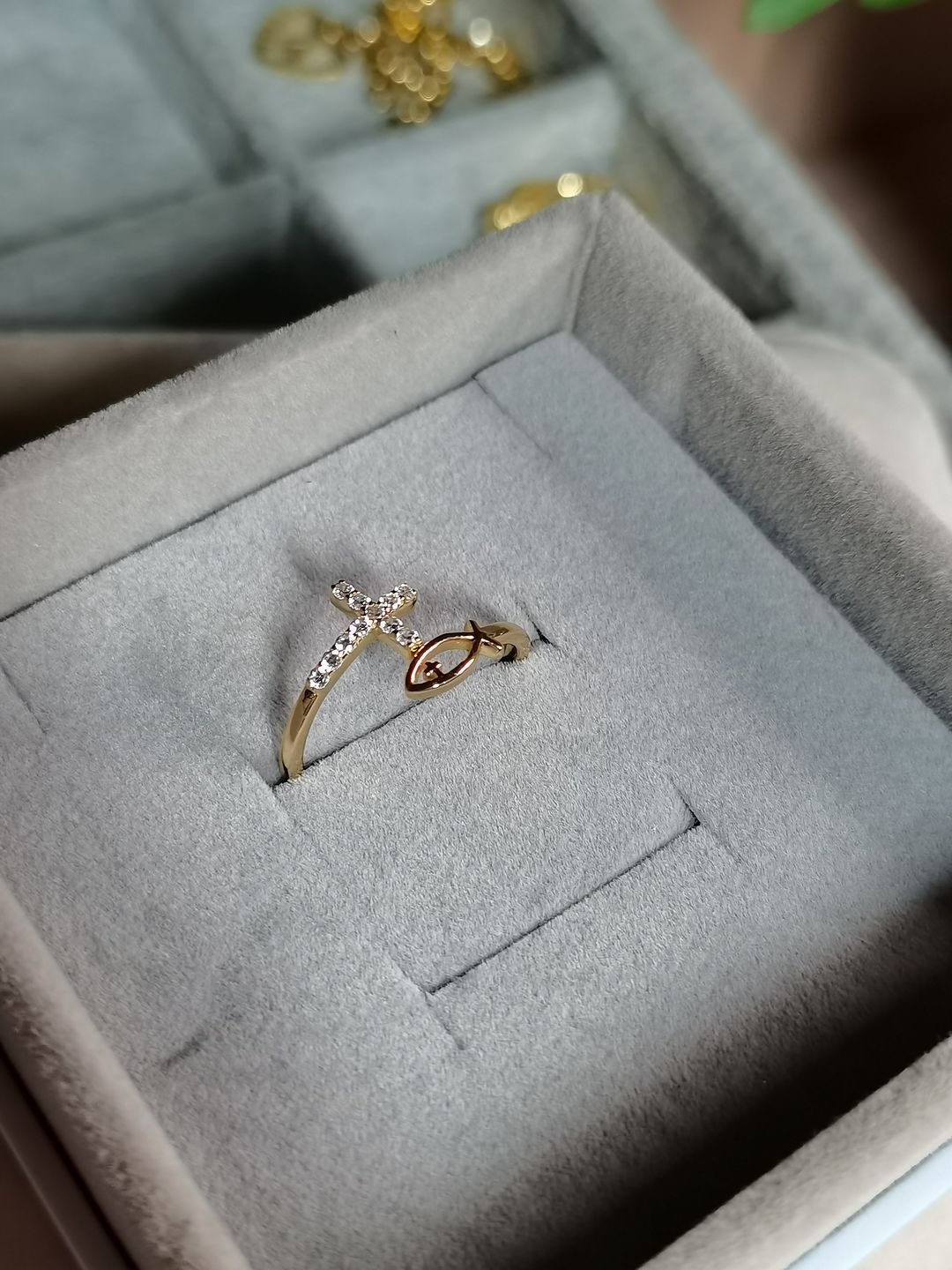 Customer photo review of God Ichthys And Cross Ring