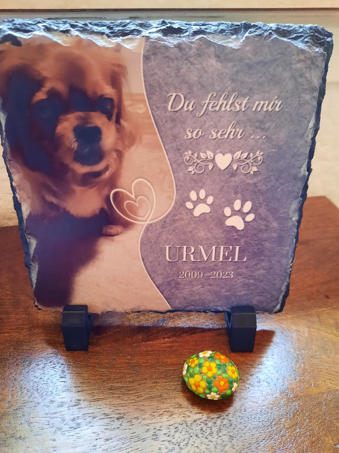Customer photo review of Für immer im Herzen - Individuelle Schieferplatte
