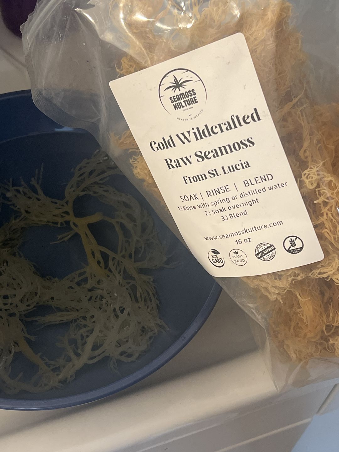 Customer photo review of St. Lucia Wildcrafted Gold Raw Sea Moss