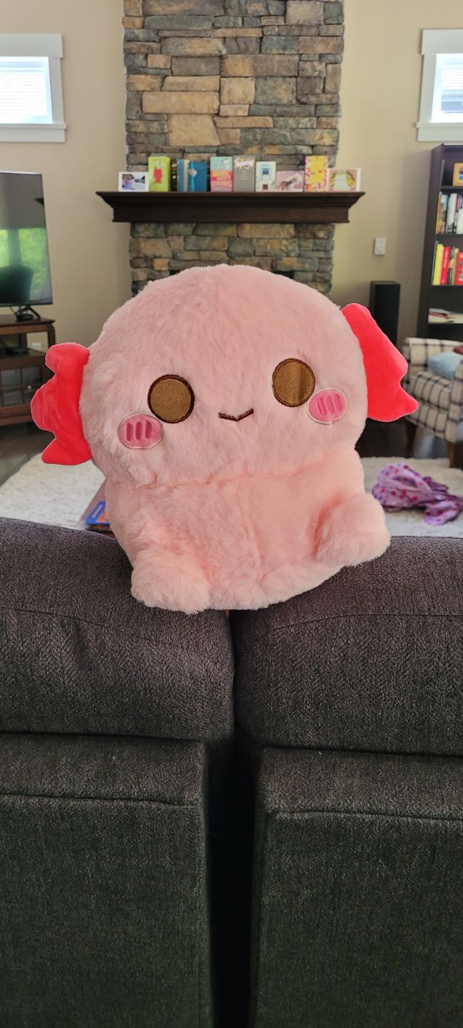 Customer photo review of Xoxi The Axolotl Plushie