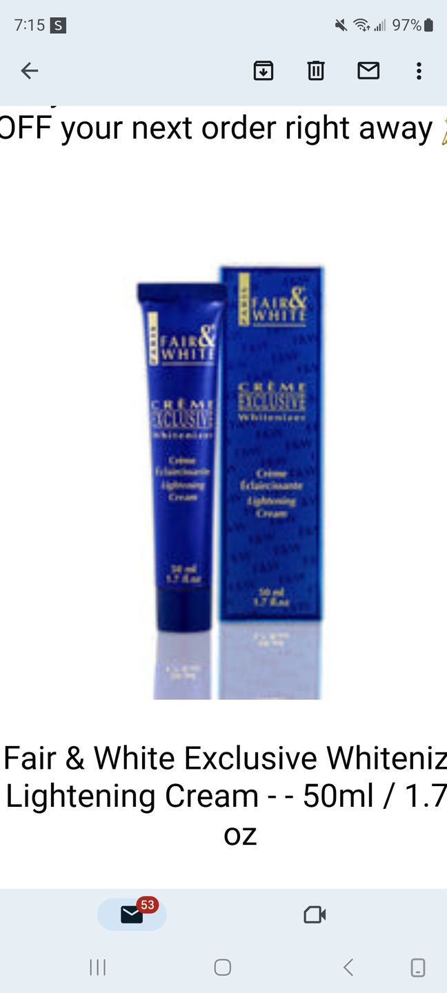 Customer photo review of Fair & White Exclusive Whitenizer Lightening Cream -  - 50ml / 1.7 fl oz