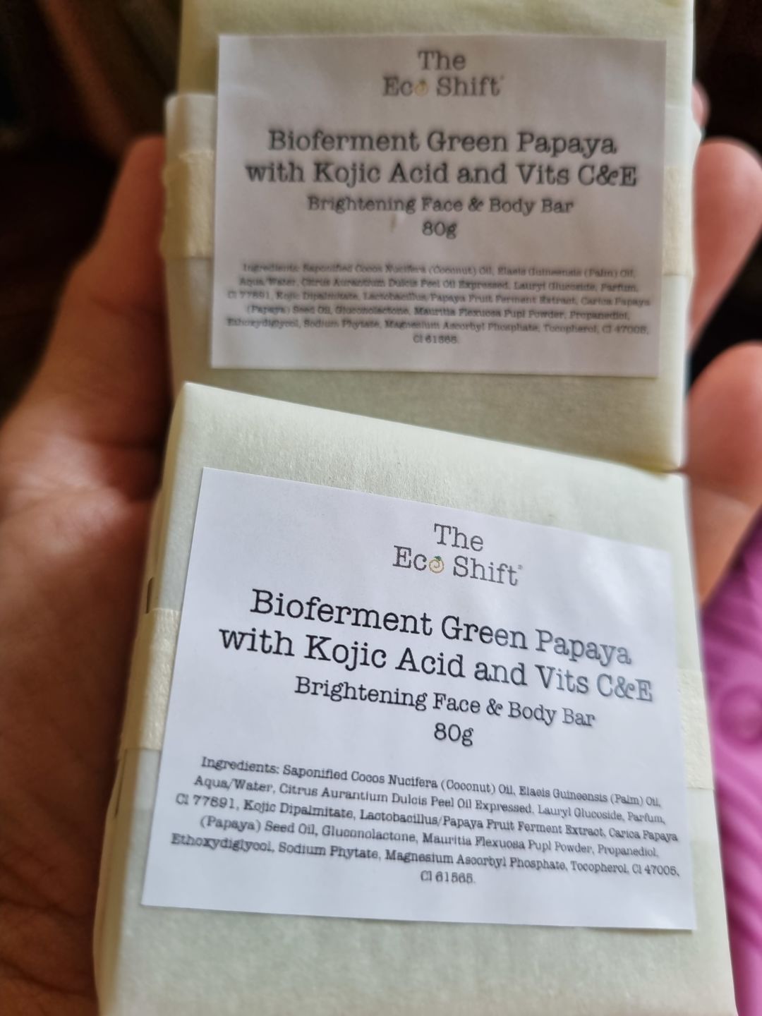 Customer photo review of Brightening Face & Body Bar Bioferment Green Papaya with Vits C & E