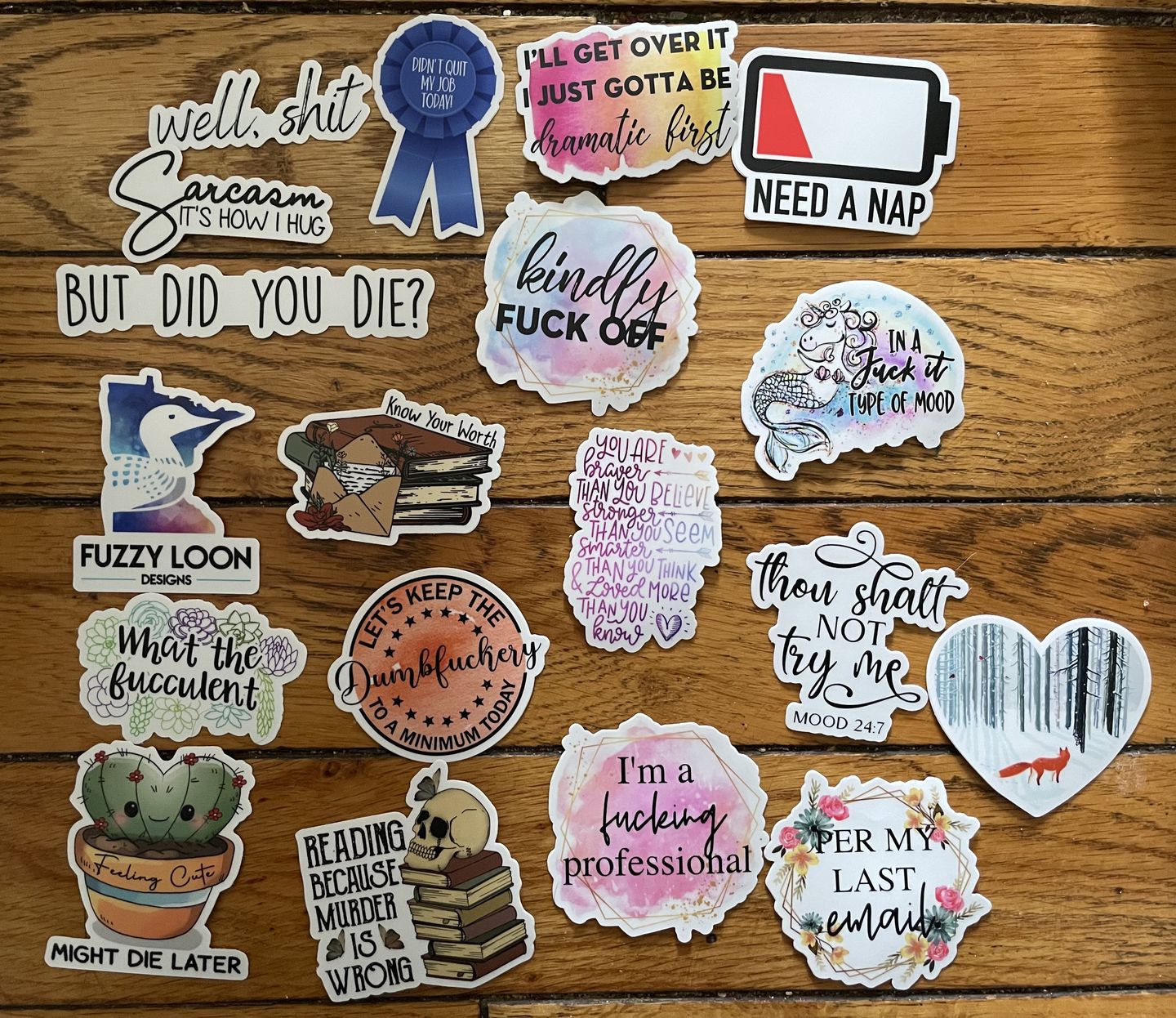 Customer photo review of Sarcasm It's How I Hug Sticker