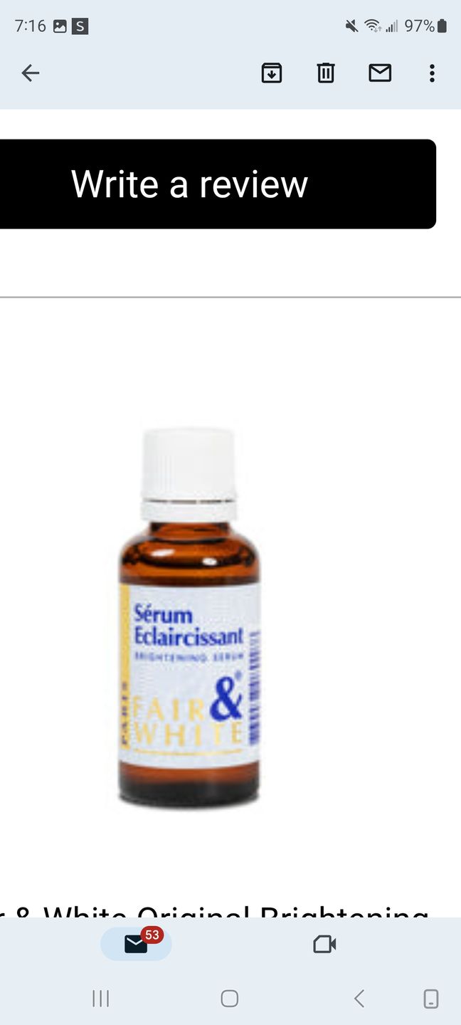 Customer photo review of Fair & White Original Brightening Serum - For all Skin Types - 30ml / 1 fl oz