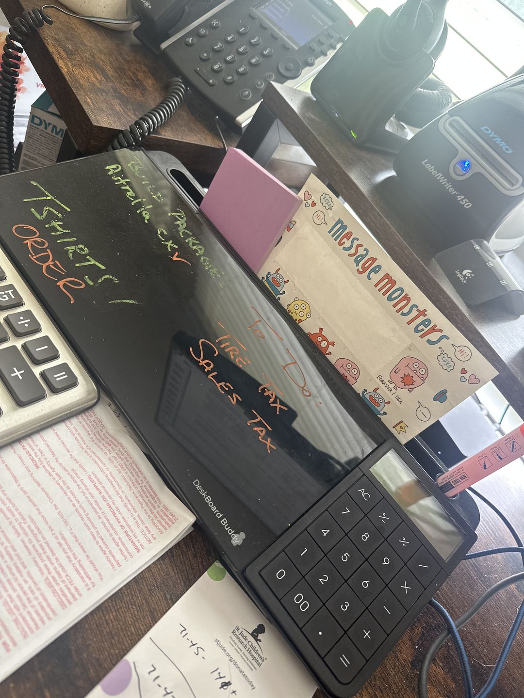Customer photo review of Dry Erase Markers + Eraser - 10 Pack (for Black DeskBoard Buddy)