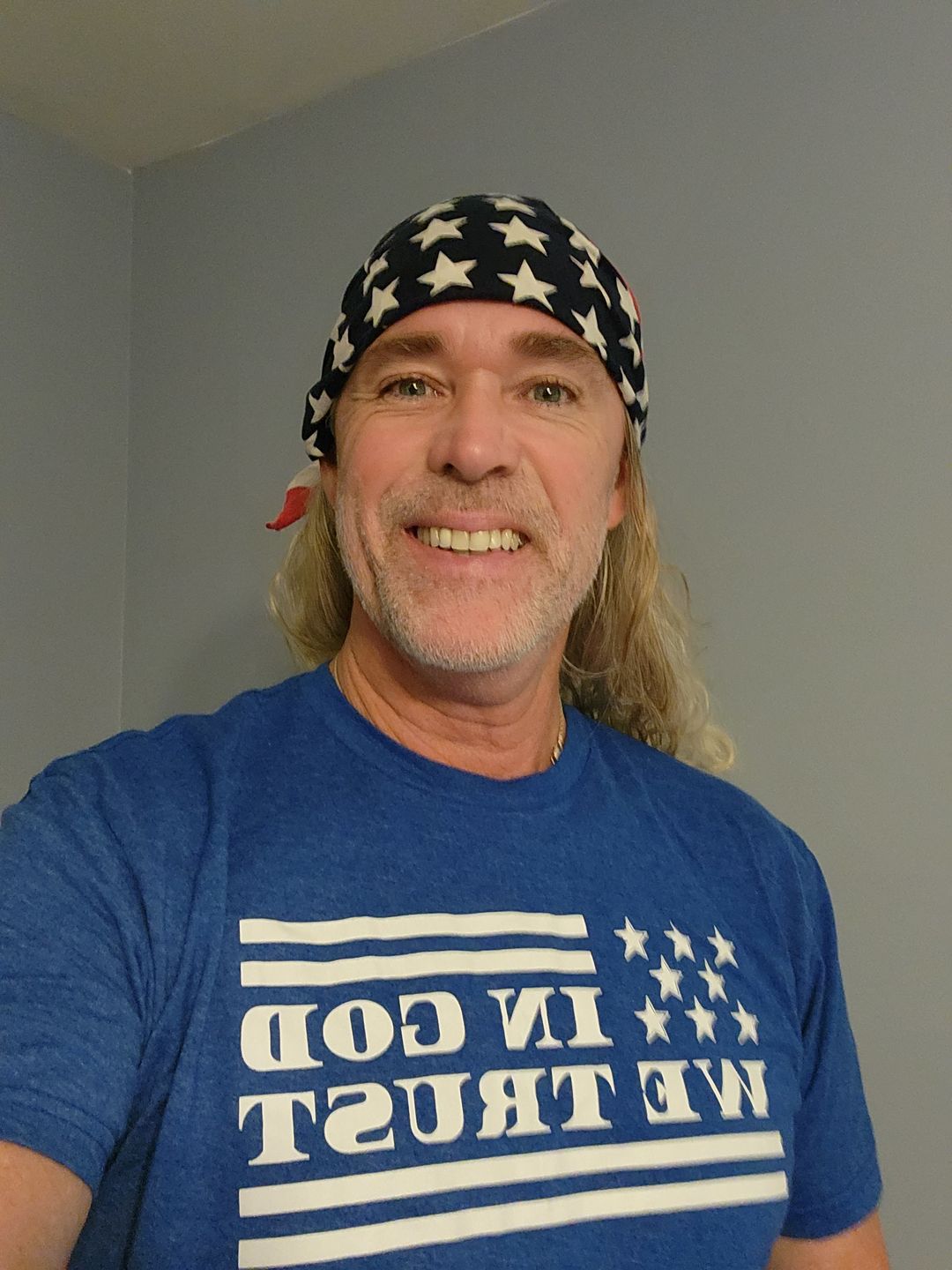 Customer photo review of In God We Trust Tee