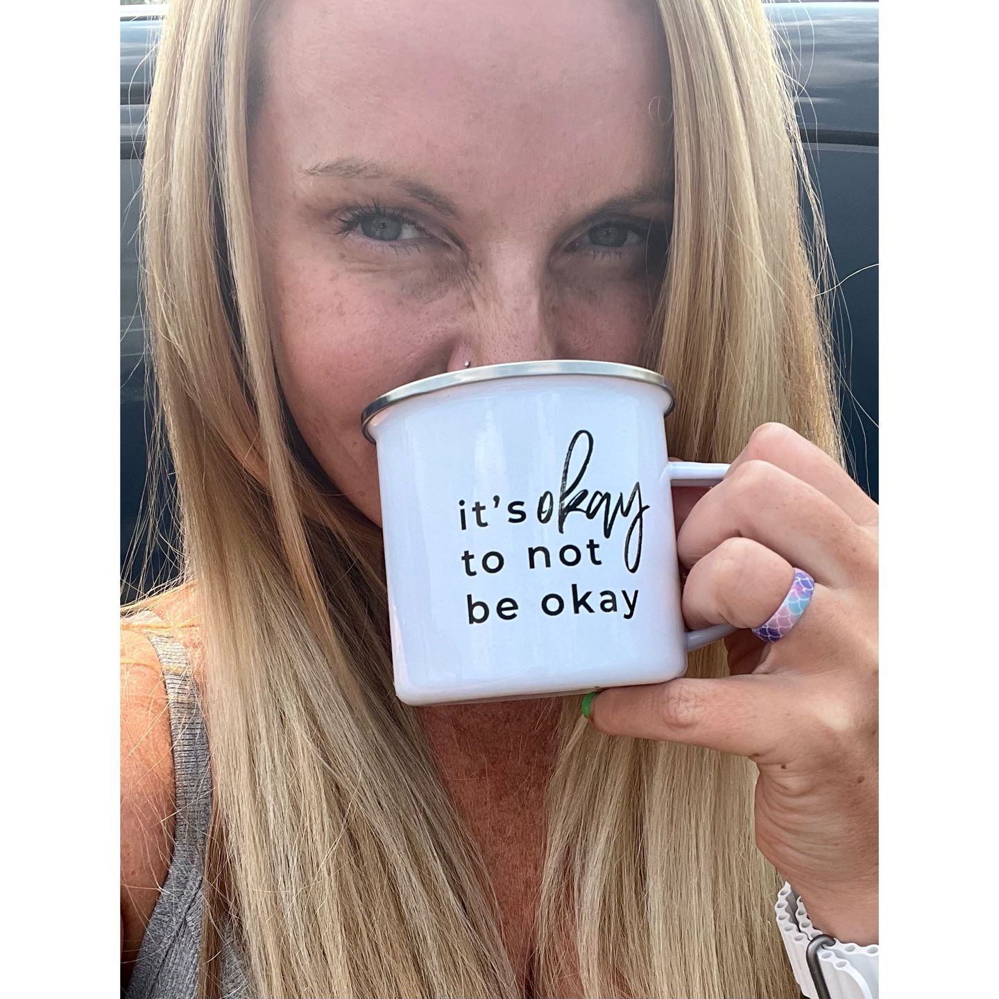 Customer photo review of It's okay to not be okay Campfire Mug