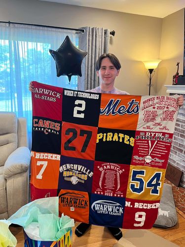 T-shirt quilt featuring warwick little league by Kathy from VA