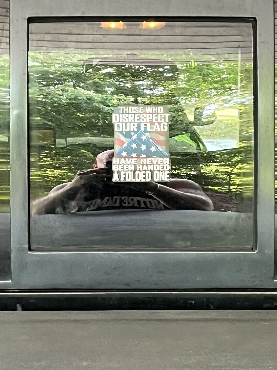 Customer photo review of Those Who Disrespect Our Flag Have Never Been Handed A Folded One Decal