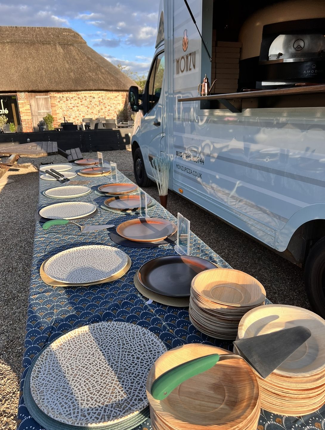 Customer photo review of 10" (25cm) Round Disposable Plates Palm Leaf Bamboo Plates