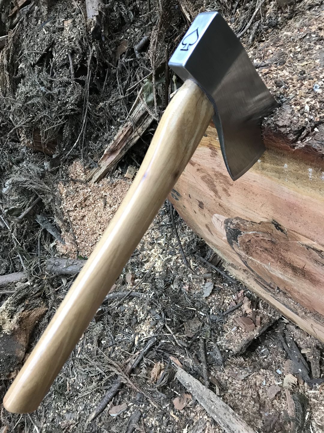 Customer photo review of Ace of Spades Throwing Axe (3rd Generation)