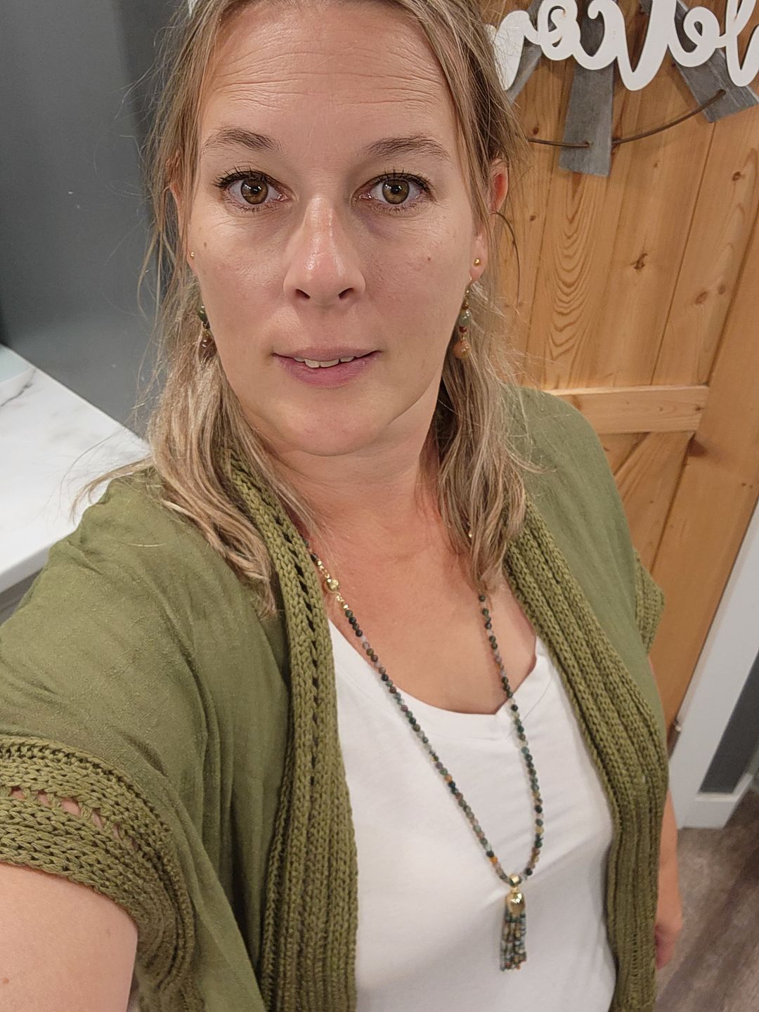 Customer photo review of My Cozy Crochet Cardigan (Olive)