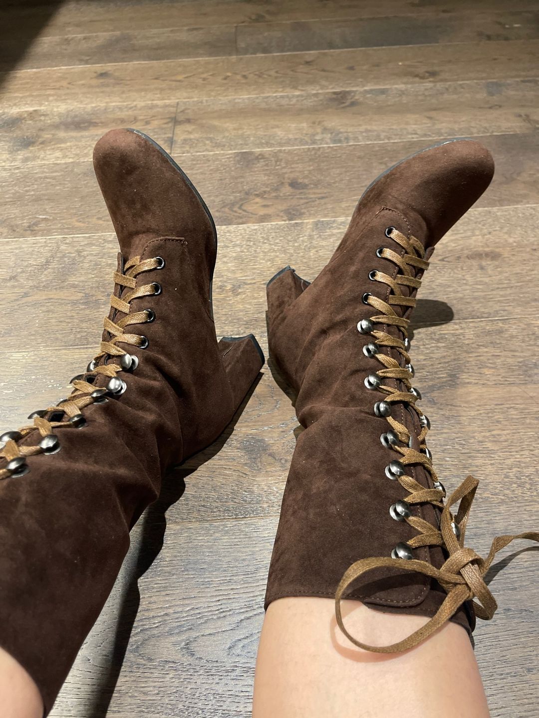 Customer photo review of Steampunk lace-up boots