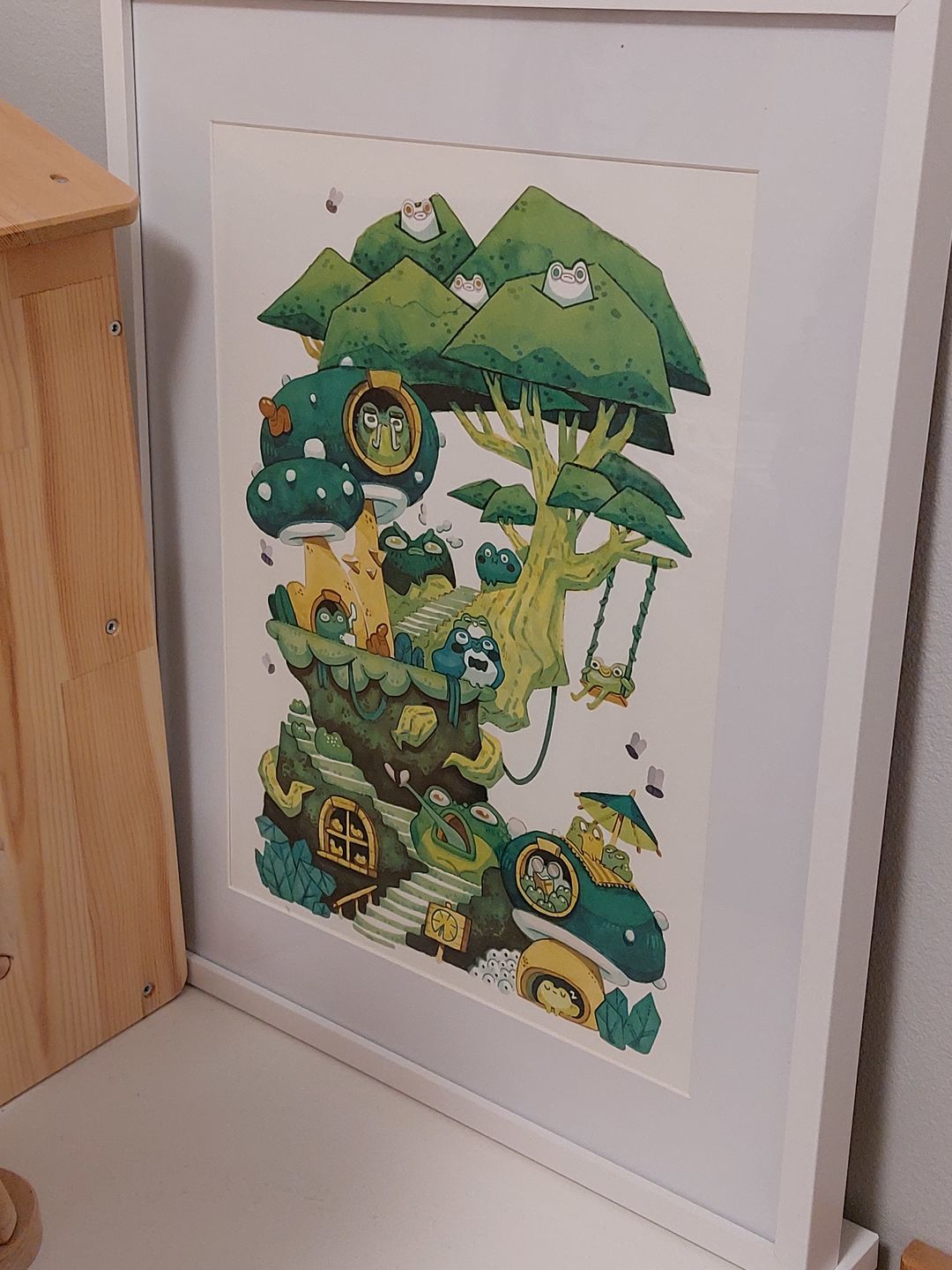Customer photo review of Green Frogs • Stampa A3 Firmata
