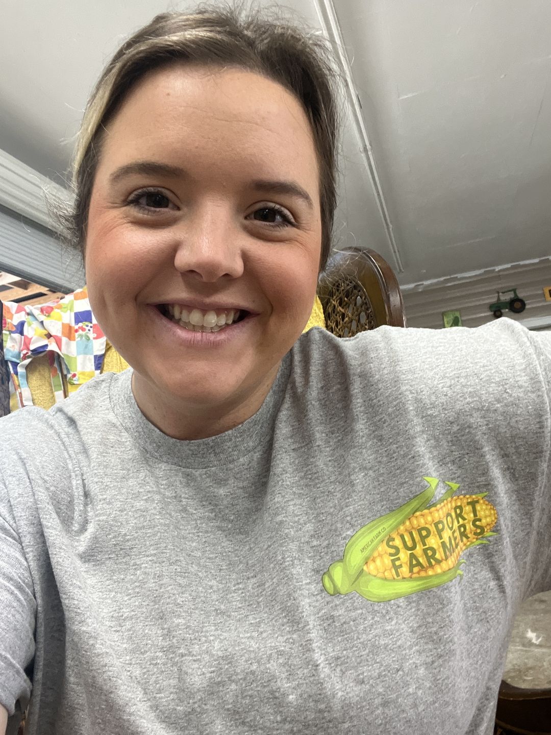 Customer photo review of 'Support Farmers' Corn Tee