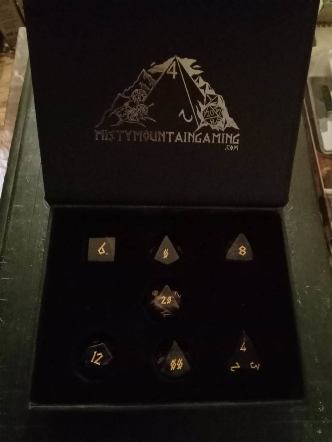 Customer photo review of AMETHYST STONE DICE SET
