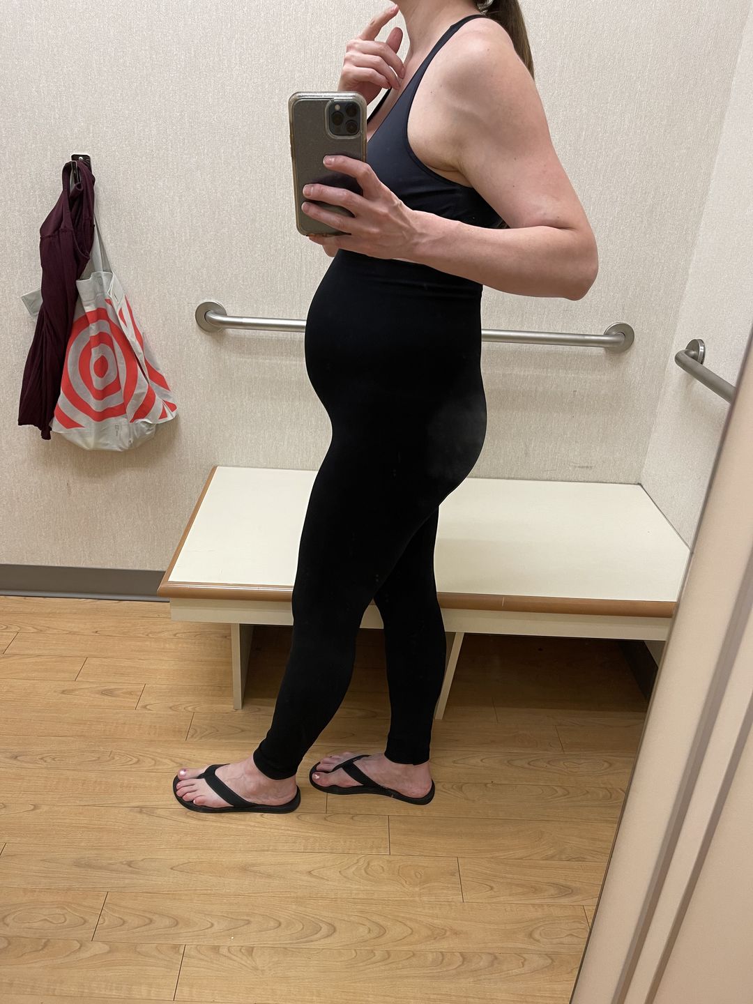 Customer photo review of Snapback™ Postpartum Crop Leggings - Black