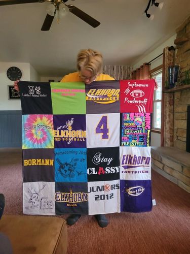 T-shirt quilt featuring elkhorn elks by Leanne from WI