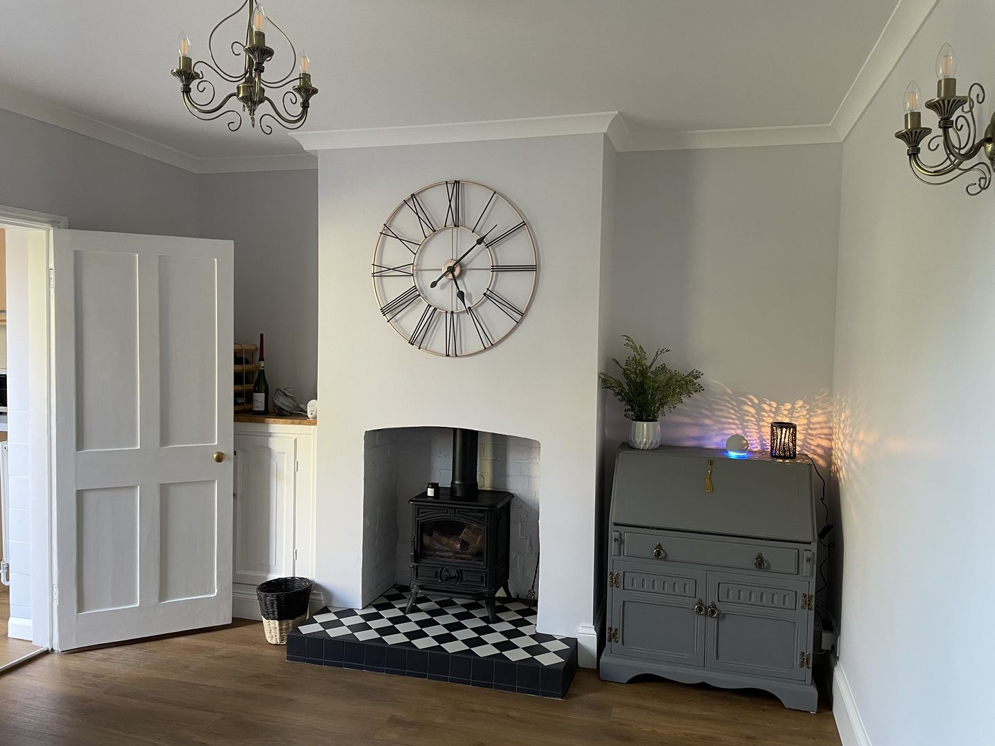Customer photo review of Thomas Kent London. Summer House Skeleton Black & Copper Wall Clock Indoor/Outdoor