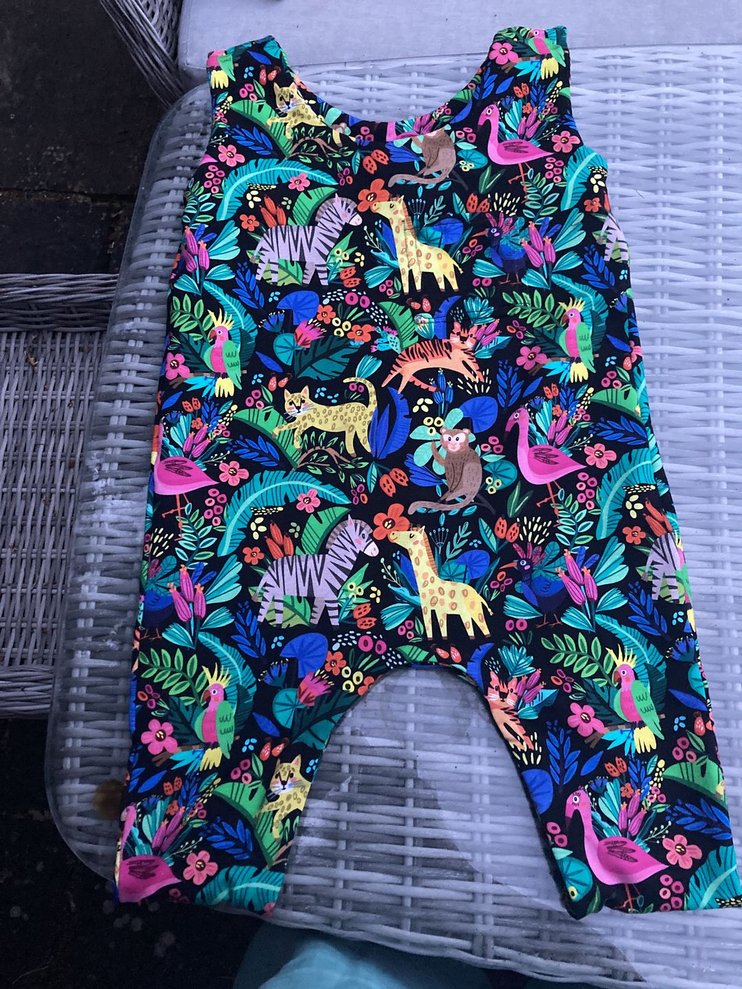 Customer photo review of Animal Jungle on Black French Terry Fabric