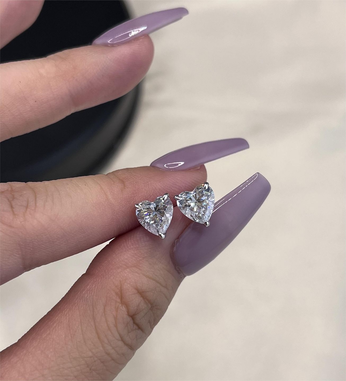 Customer photo review of Louily Sterling Silver Classic Pear Cut Earring