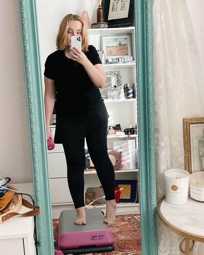 Customer photo review of Complete Coverage Skirted Legging -Angle Flared Style
