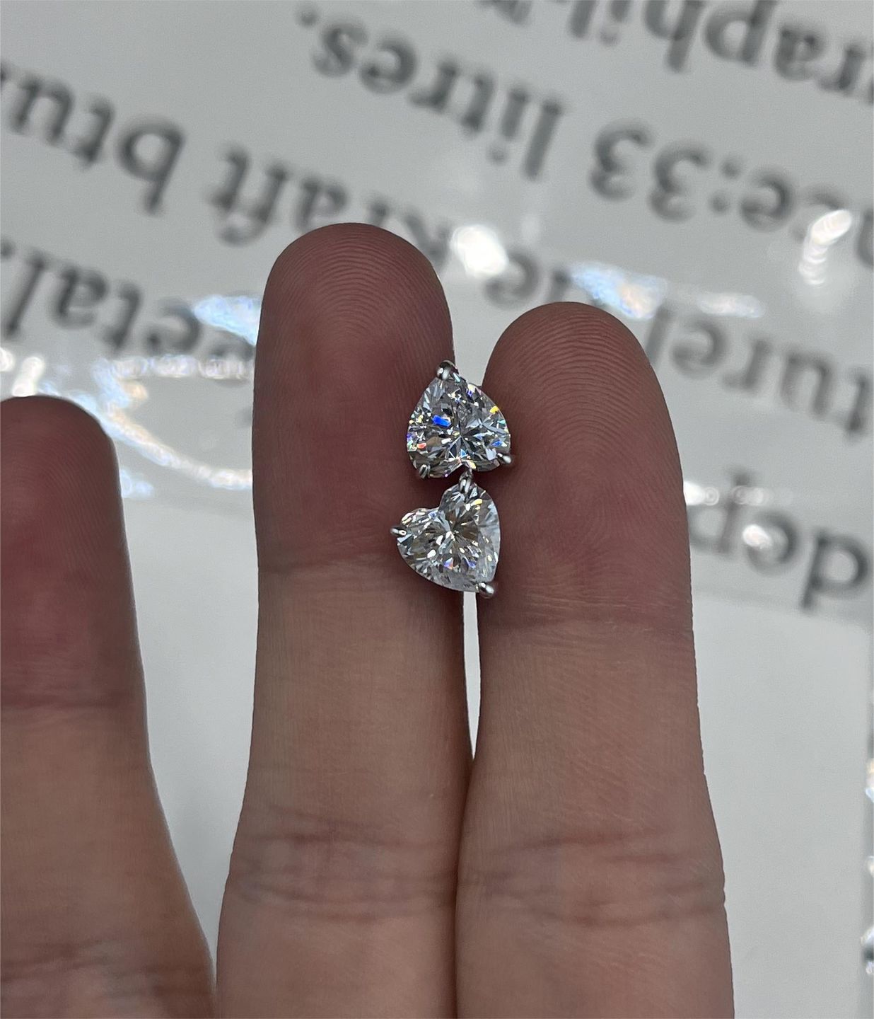 Customer photo review of Louily Sterling Silver Classic Pear Cut Earring