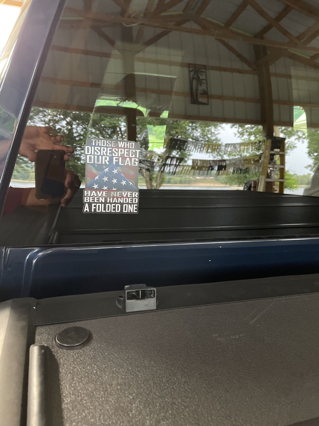 Customer photo review of Those Who Disrespect Our Flag Have Never Been Handed A Folded One Decal