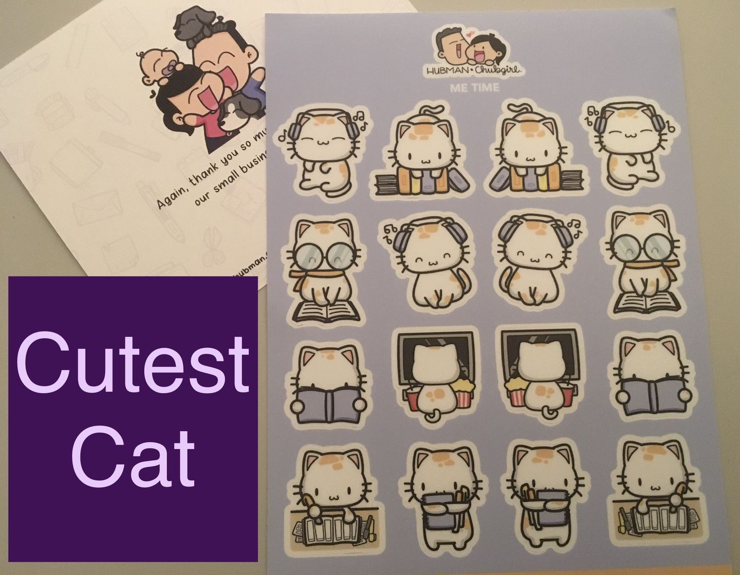 Customer photo review of Sticker Sheet - Me Time