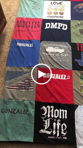 T-shirt quilt with family, hope themes by Olga from IA