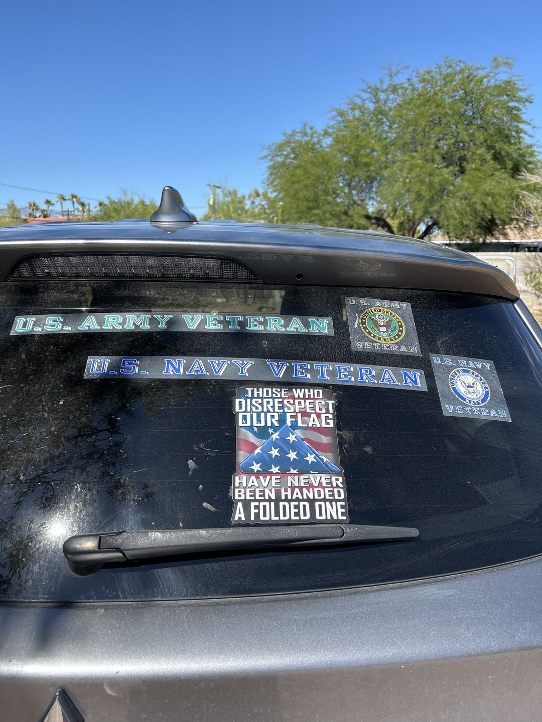 Customer photo review of Those Who Disrespect Our Flag Have Never Been Handed A Folded One Decal