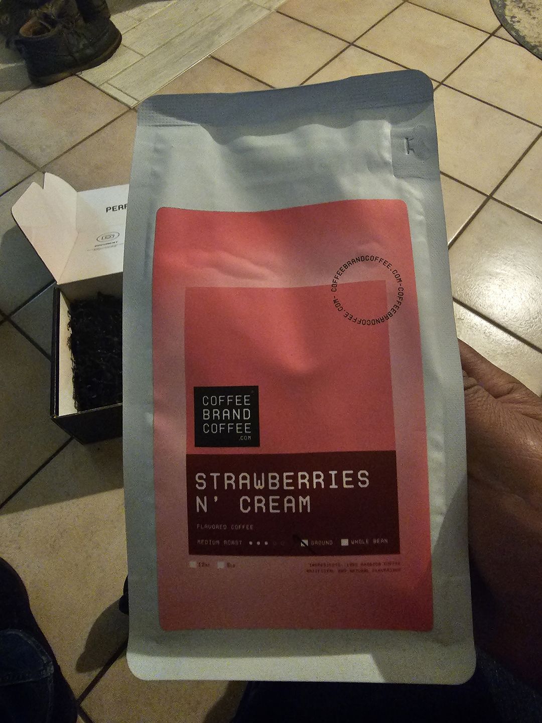 Customer photo review of Strawberries 'n Cream Flavored Coffee