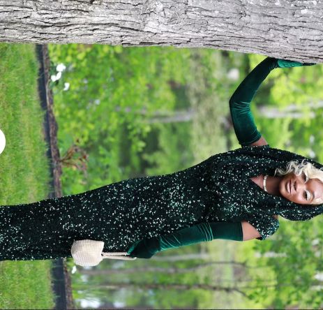 Customer photo review of Hunter Green Sequin On Velvet