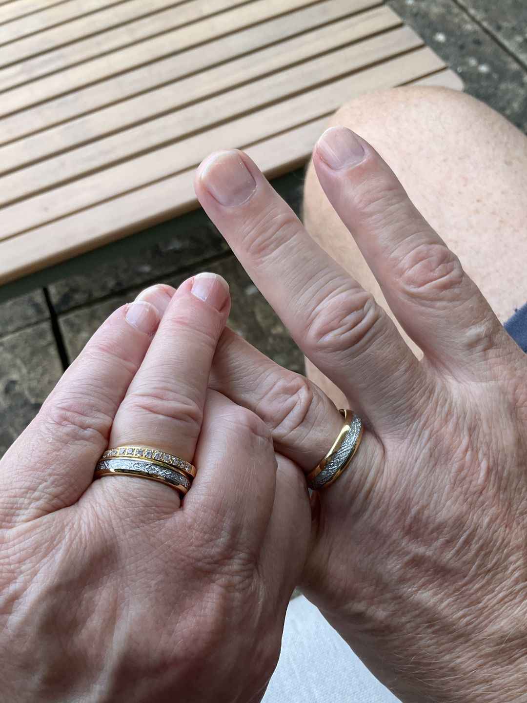 Customer photo review of Gold 2mm Half Glitz Ring