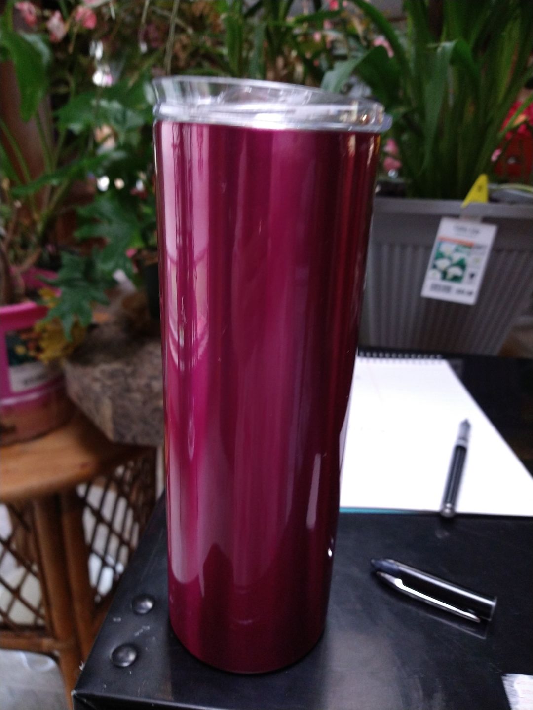 Customer photo review of Pink Translucent 20oz Skinny Tumbler