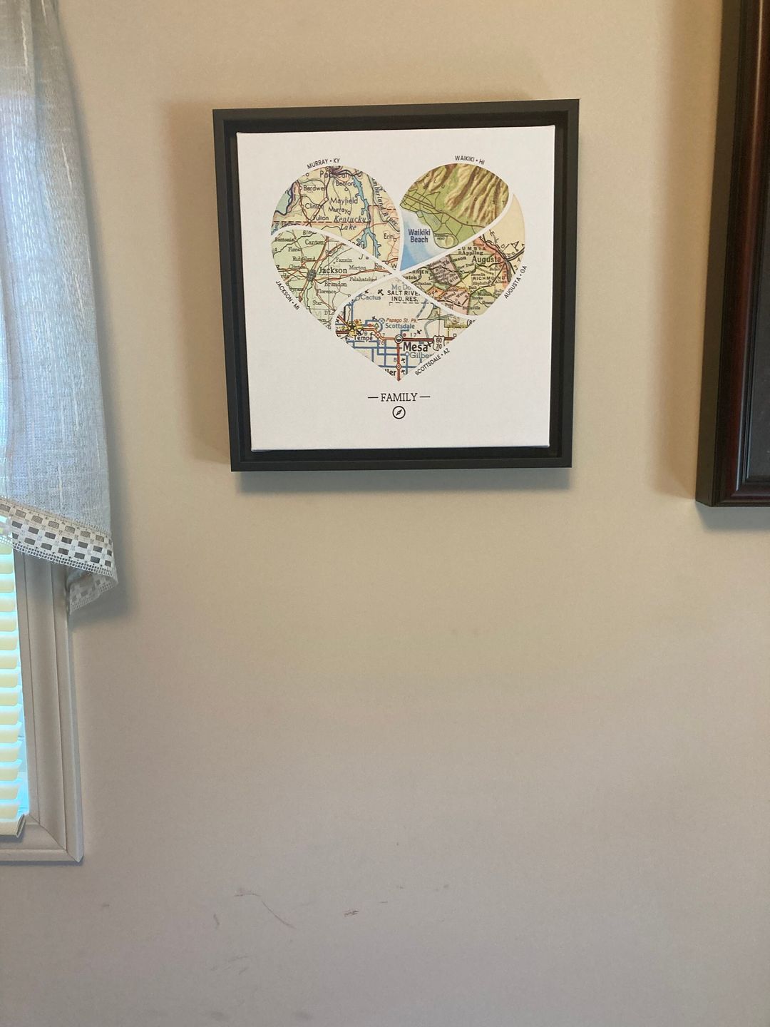 Customer photo review of Personalized Heart Map Print