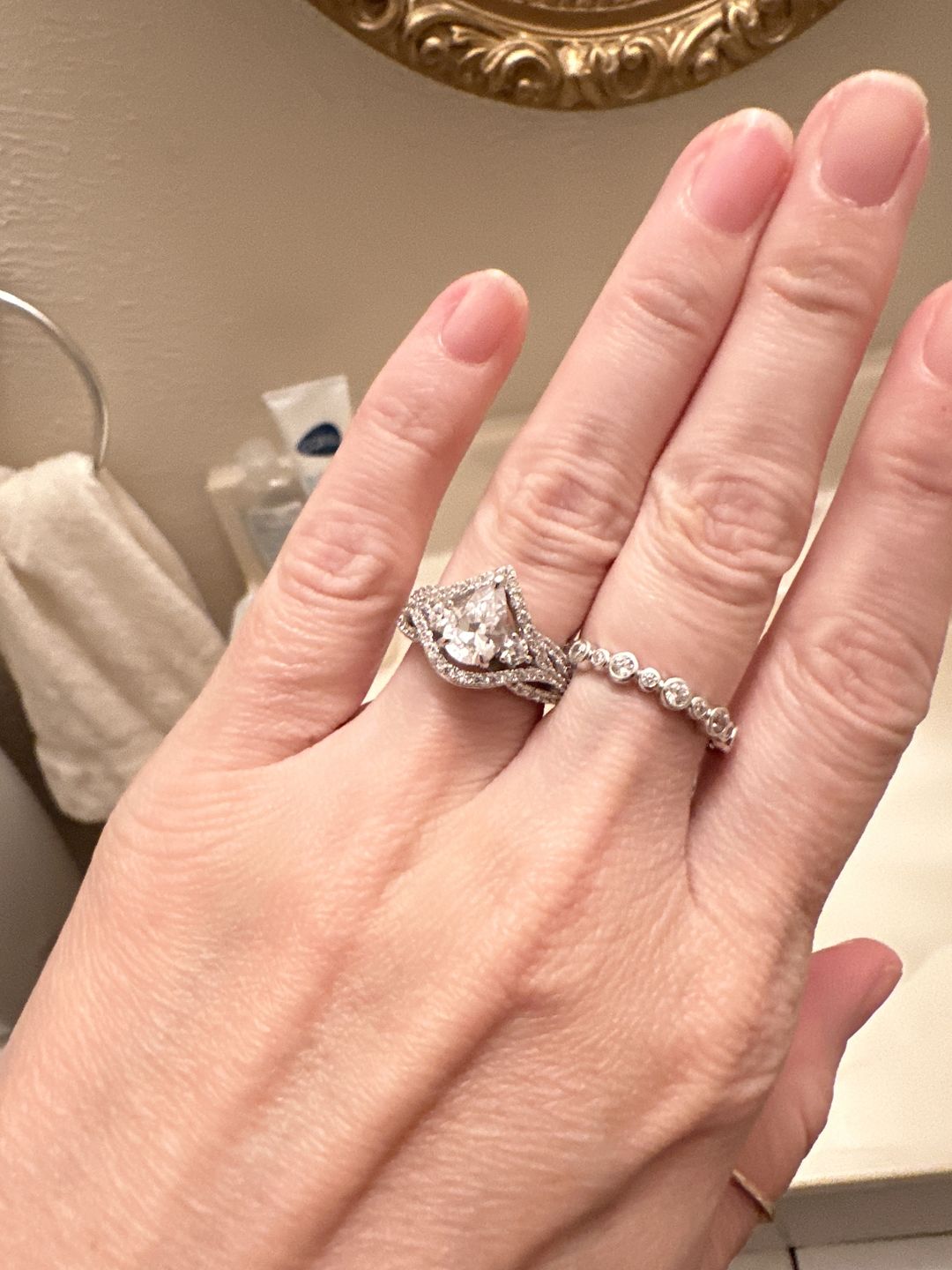 Customer photo review of Woven 3-Stone 1.3ct CZ Ring in Sterling Silver