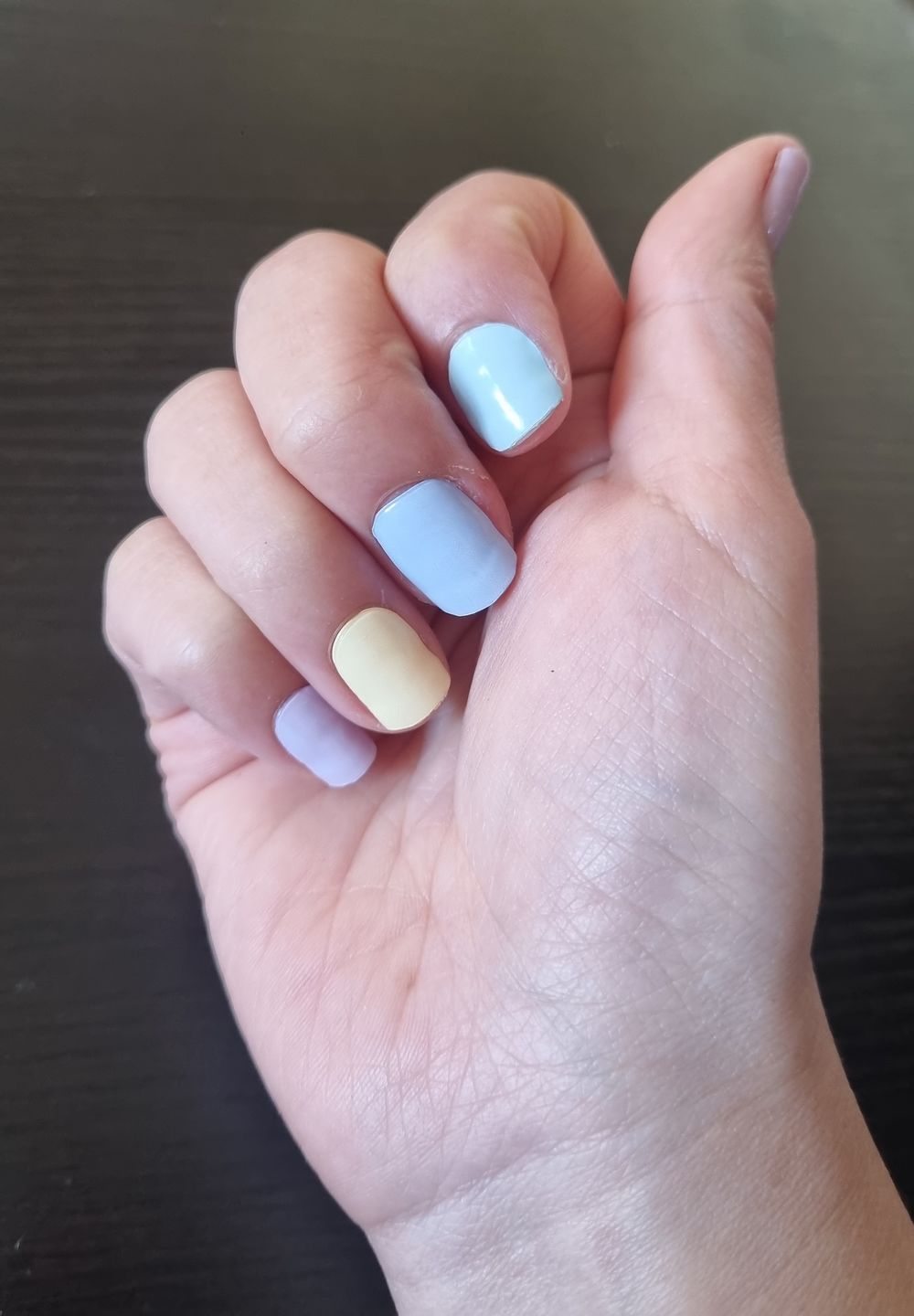 Customer photo review of Pastel Rainbow DIY Semicured Gel Nail Sticker Kit